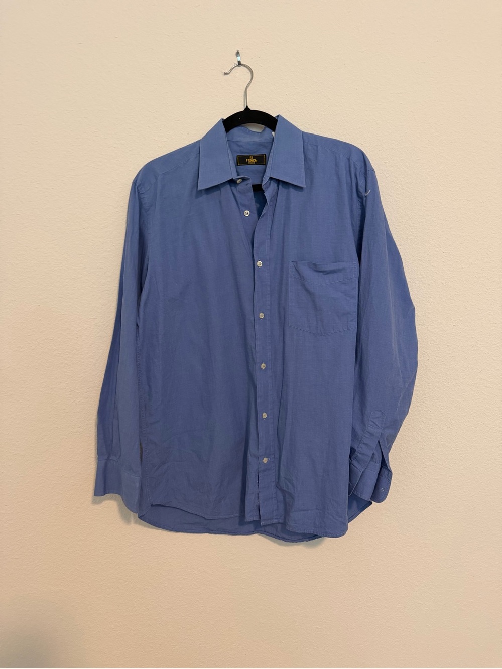 Fendi Classic Button-Up Shirt Blue 15 3/4 34